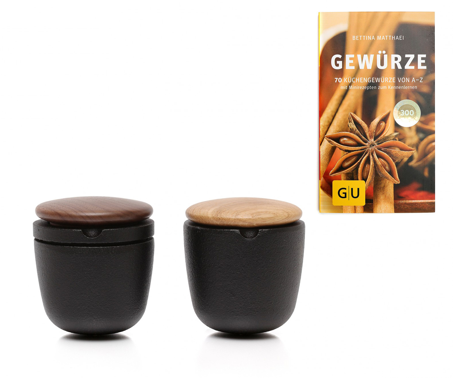 Skeppshult Gewürzmühle & schale, Eiche/Walnuss + Buch Gewürze